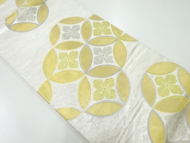 アンティーク　花七宝模様織り出し袋帯（材料）